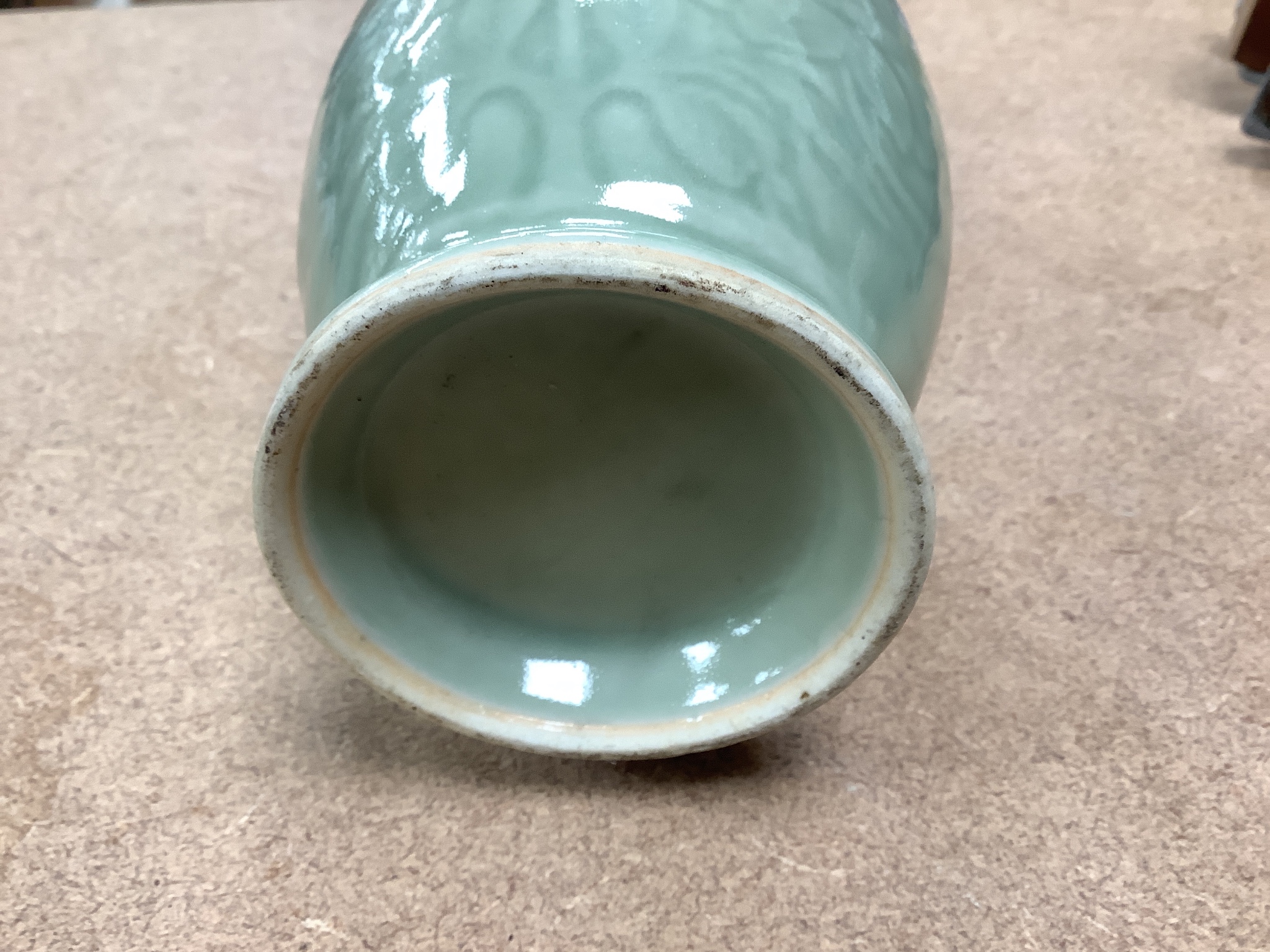Three 19th Chinese monochrome glazed vases, with sang de boeuf, celadon and turquoise crackle glaze, tallest 21 cm
